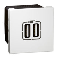 Legrand Arteor Mosaic Fuente de alimentación USB 100-230V 50/60Hz 5VDC Módulo doble - 572078 [5 Piezas]