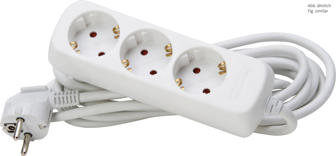 Kopp Enchufe de Mesa Artic White de 3 Vías con Cable de 5m - 128690659 [10 Piezas]