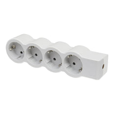 Legrand Enchufe Estándar 4X2P+A Sin Cable Blanco-Gris (Enchufe Europeo) - 694575 [10 Piezas]