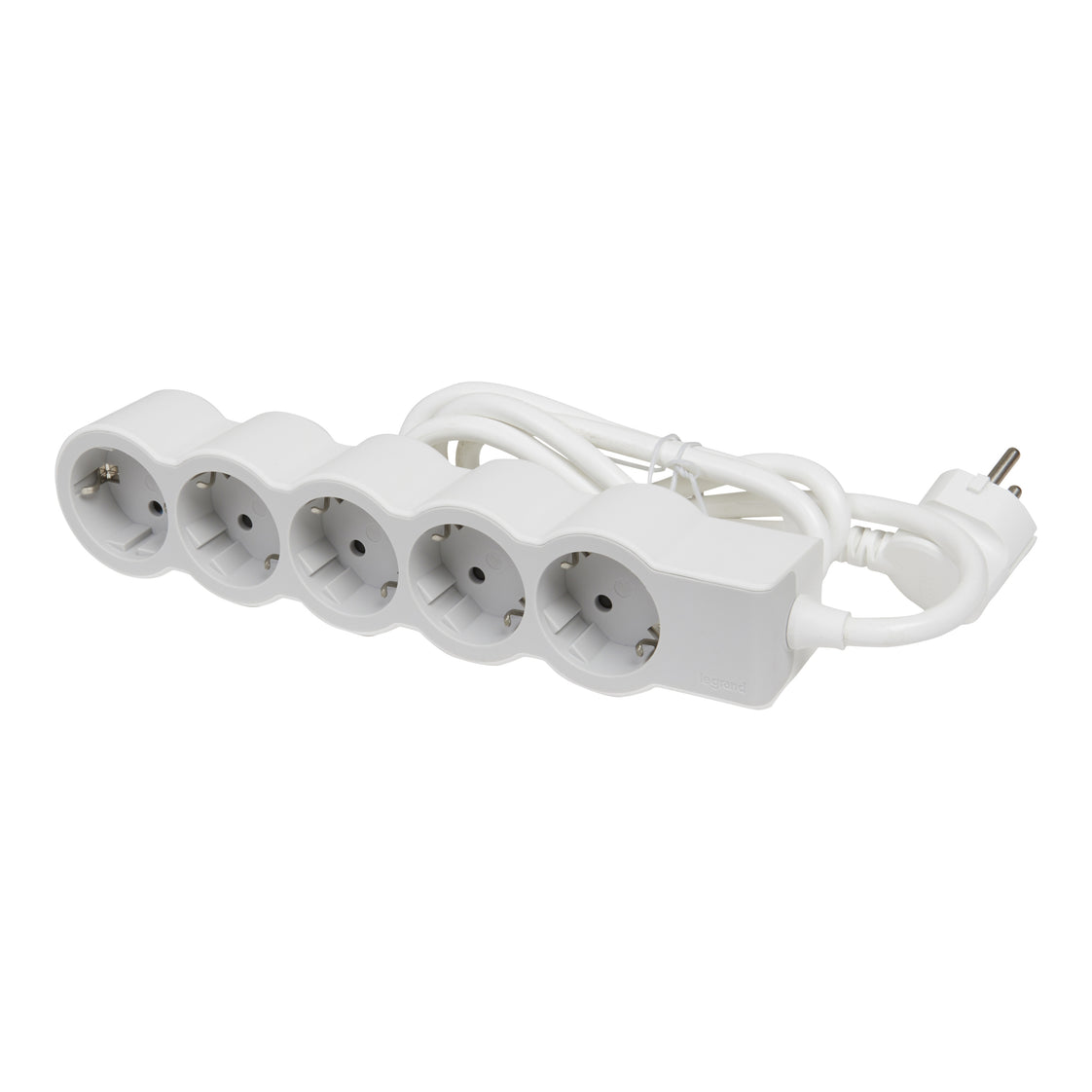 Legrand Enchufe Estándar 5x2P+A Cable 5m - Blanco-Gris (Enchufe Europeo) - 694571 [10 Piezas]