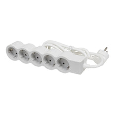 Legrand Enchufe Estándar 5x2P+A Cable 5m - Blanco-Gris (Enchufe Europeo) - 694571 [10 Piezas]