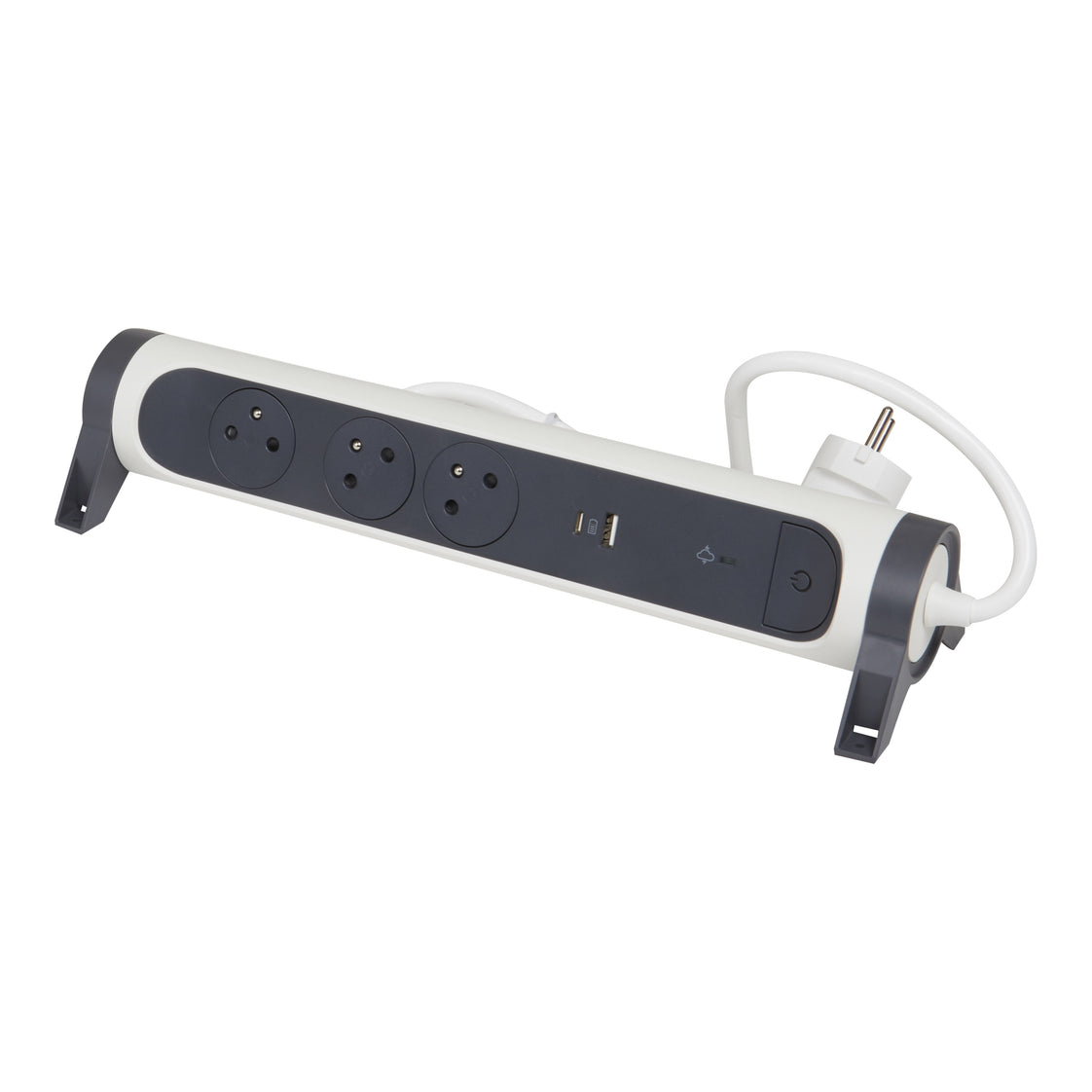 Legrand Premium USB A+C OSB 3x2P Con Tierra 1.5m Negro Blanco (Enchufe Europeo) - 049416 [5 Piezas]