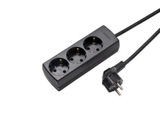 Martin Kaiser Enchufe de 3 vías 45 grados con toma de tierra y cable de 5 m (Enchufe Europeo) - 1047ZL5-15W/sw [10 Piezas]
