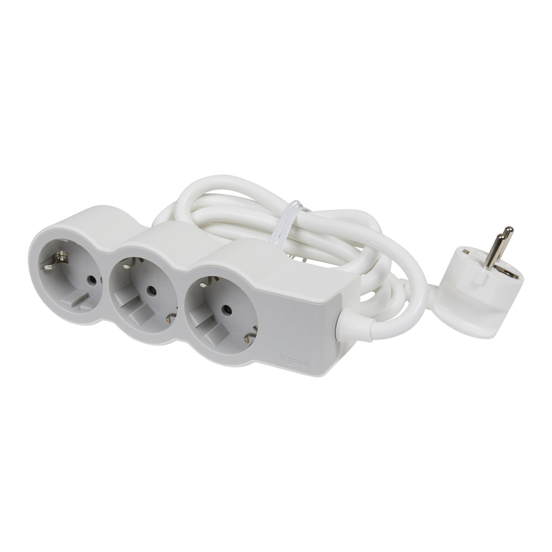 Legrand Enchufe Estándar 3x2P+A Con Cable De 3m Blanco-Gris (Enchufe Europeo) - 694559 [10 Piezas]