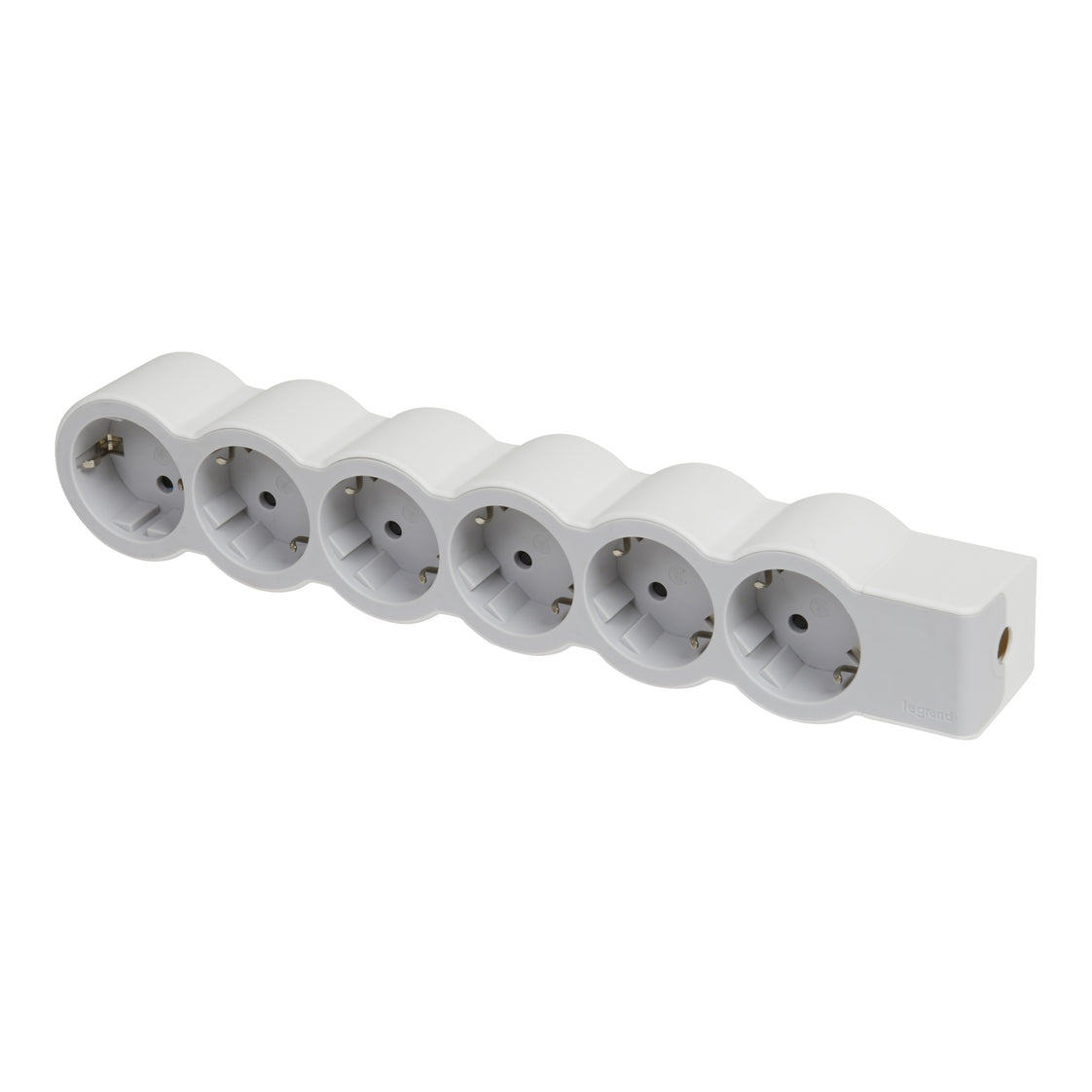 Legrand Enchufe Estándar 6x2P+A Sin Cable Blanco-Gris (Enchufe Europeo) - 694579 [10 Piezas]