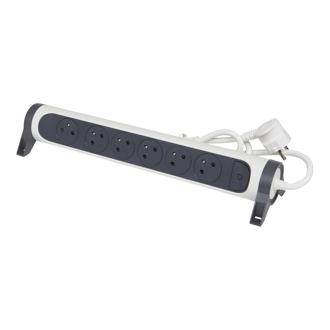 Legrand Toma de Contacto Premium 6x2P Con Cable de 1,5m Negro-Blanco (Enchufe Europeo) - 049455 [5 Piezas]
