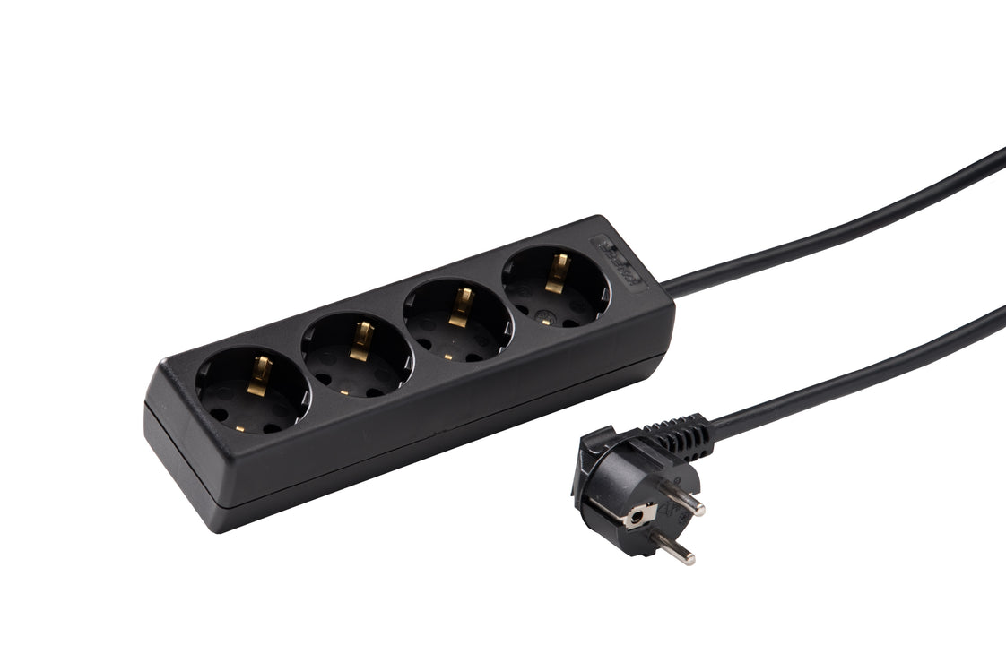Martin Kaiser Enchufe de 4 Vías 45 Grados 3m Cable Negro (Enchufe Europeo) - 1046ZL3-15W/sw [10 Piezas]