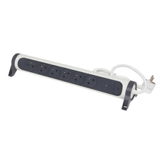 Legrand Toma de Contacto Premium OSB 6x2P Con Cable de Tierra de 1,5m Negro Blanco (Enchufe Europeo) - 049418 [5 Piezas]