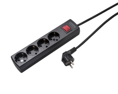 Martin Kaiser Enchufe de 4 Vías 45 Grados con Interruptor y Cable de 3m (Enchufe Europeo) - 1064ZL3-15W/sw [8 Piezas]