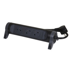 Legrand Enchufe Premium 3x2P con cable de 1,5 m - Negro (Enchufe Europeo) - 049445 [5 Piezas]