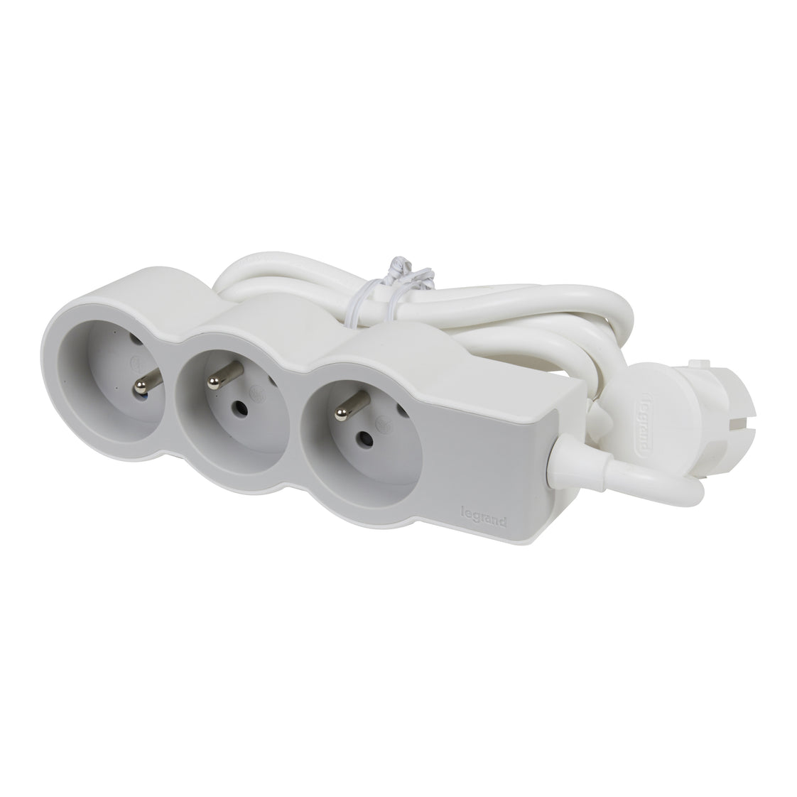 Legrand Enchufe Estándar 3x2P + Tierra Con 1,5m Blanco-Gris (Enchufe Europeo) - 049471 [10 Piezas]