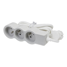 Legrand Enchufe Estándar 3x2P + Tierra Con 1,5m Blanco-Gris (Enchufe Europeo) - 049471 [10 Piezas]