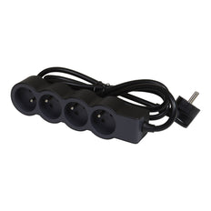 Legrand Enchufe Estándar 4x2P Con Cable De 3m Negro (Enchufe Europeo) - 049491 [10 Piezas]