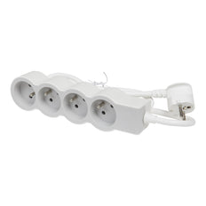 Legrand Enchufe Estándar 4x2P Con Cable De 3m Blanco-Gris (Enchufe Europeo) - 049490 [10 Piezas]