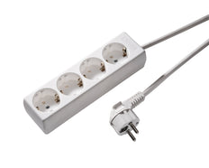 Martin Kaiser Zócalo de 4 vías con cable de puesta a tierra 3M blanco ártico (Enchufe Europeo) - 1040ZL3-15W/kws [10 Piezas]