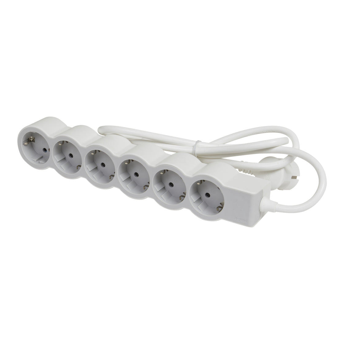 Legrand Enchufe Estándar 6x2P+A Cable 5m Blanco-Gris (Enchufe Europeo) - 694572 [10 Piezas]