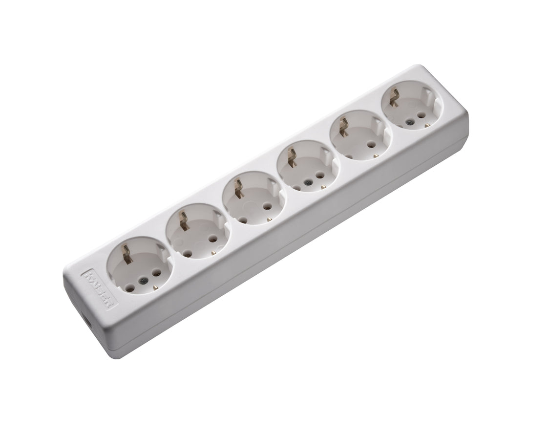 Martin Kaiser Enchufe de mesa de 6 vías y 90 grados sin cable blanco ártico (Enchufe Europeo) - 1060/kws [15 Piezas]