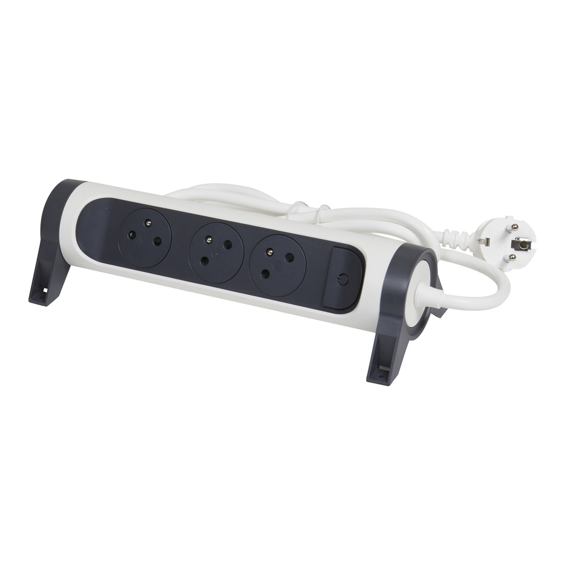 Legrand Premium Toma de Contacto 3x2P Con Cable de 3m Negro Blanco (Enchufe Europeo) - 049458 [5 Piezas]