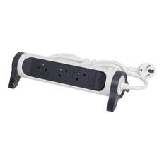 Legrand Premium Toma de Contacto 3x2P Con Cable de 3m Negro Blanco (Enchufe Europeo) - 049458 [5 Piezas]
