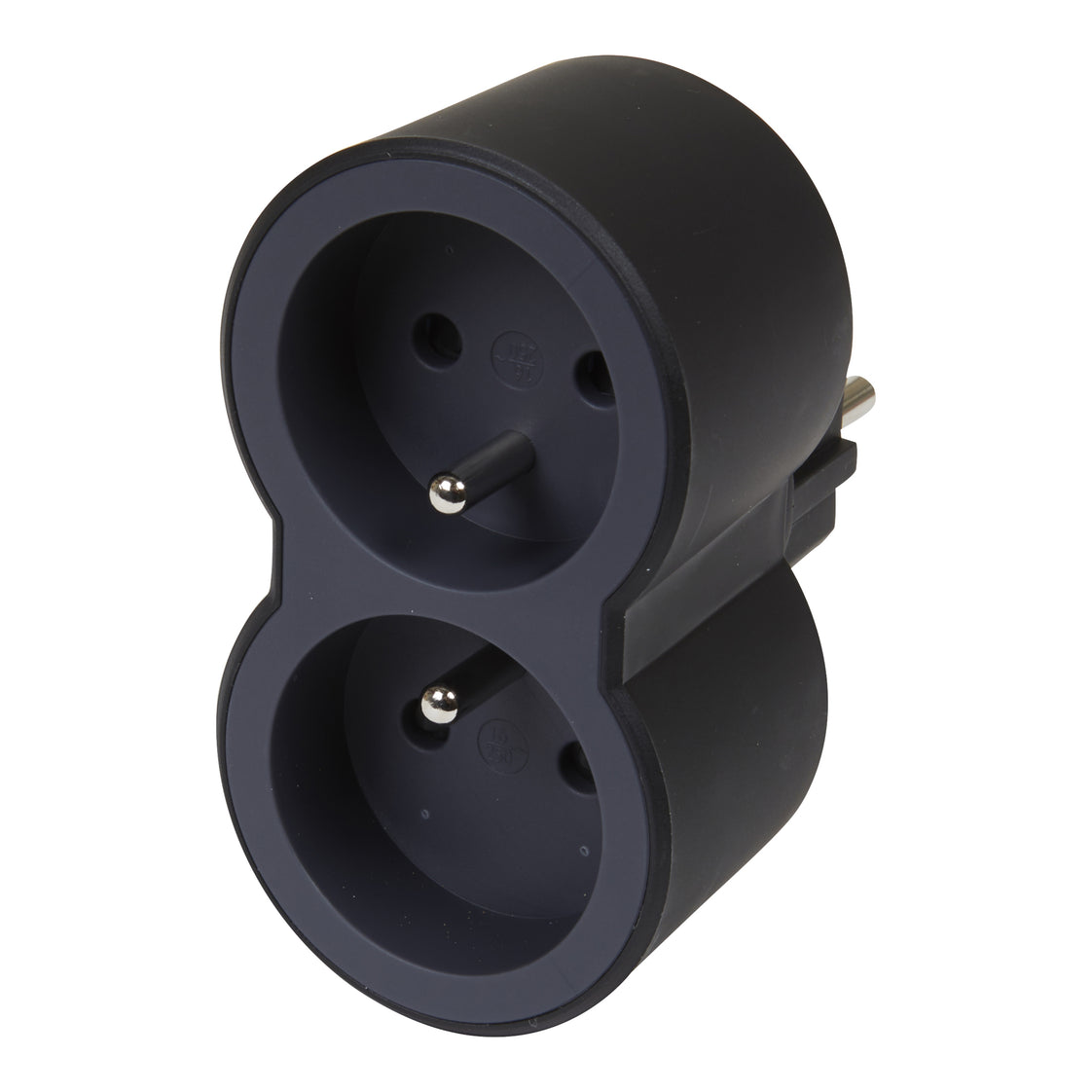 Legrand Enchufe Domino 2x2P Con Tierra Negro (Enchufe Europeo) - 049432 [10 Piezas]