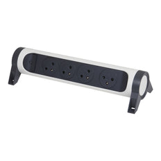 Legrand Toma de Contacto Premium 4x2P Sin Cable Negro Blanco (Enchufe Europeo) - 049465 [5 Piezas]