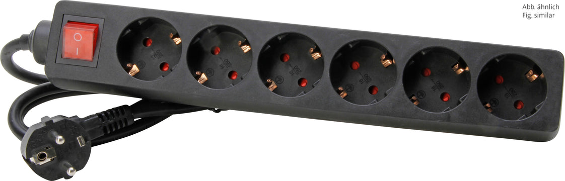 Kopp Regleta Conmutada 6V Con Cable 1,4m Negro - 120915006 [10 Piezas]
