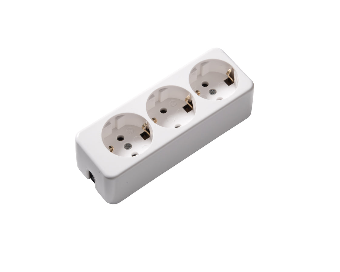 Martin Kaiser Enchufe de 3 Vías Material Termoestable Blanco Ártico (Enchufe Europeo) - 638/kws [25 Piezas]