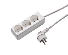 Martin Kaiser Zócalo de 3 vías con cable de puesta a tierra de 3 m Blanco ártico (Enchufe Europeo) - 1030ZL3-15W/kws [10 Piezas]