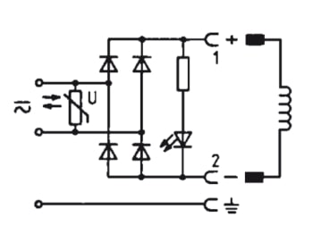 Conector 200-240V AC/DC (DIN - A) Con LED Rectificador y Varistor - Burkert 2508 008366