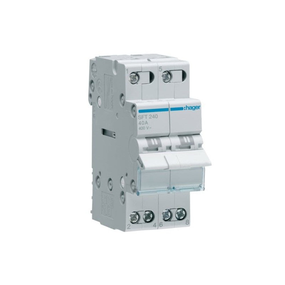 Hager 40A 2 Polos Interruptor Modular De Cambio I-0-II - SFT240