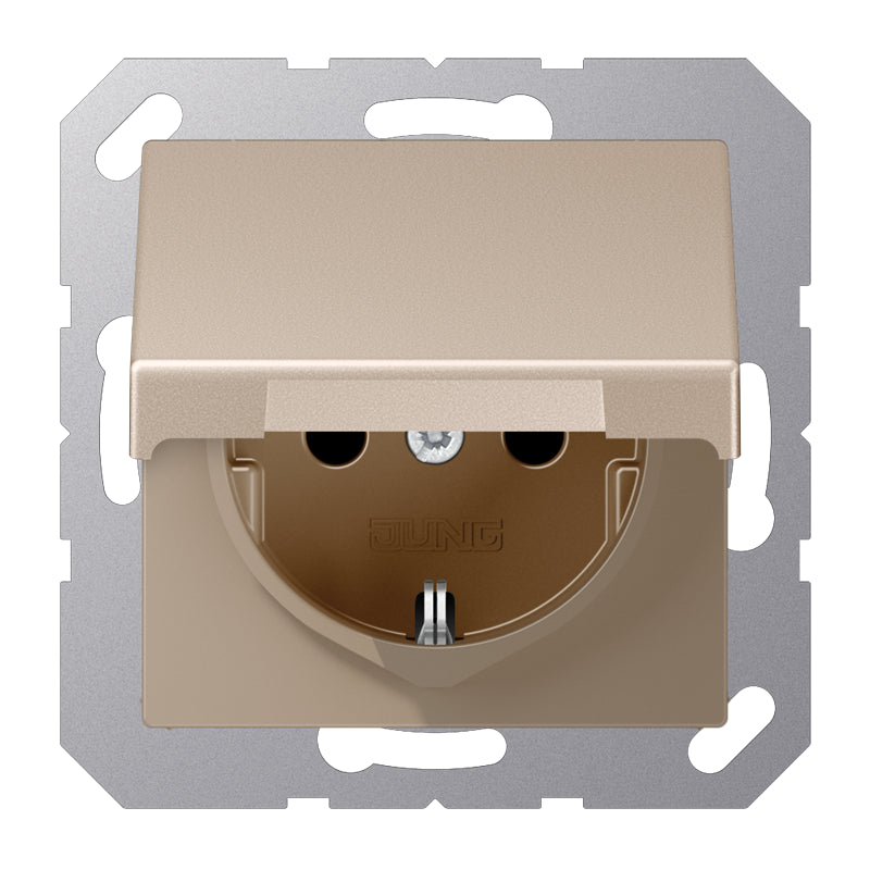 Jung A500 IP44 Toma Schuko Con Tapa Articulada (Enchufe Europeo) - A1520NBFKLCH