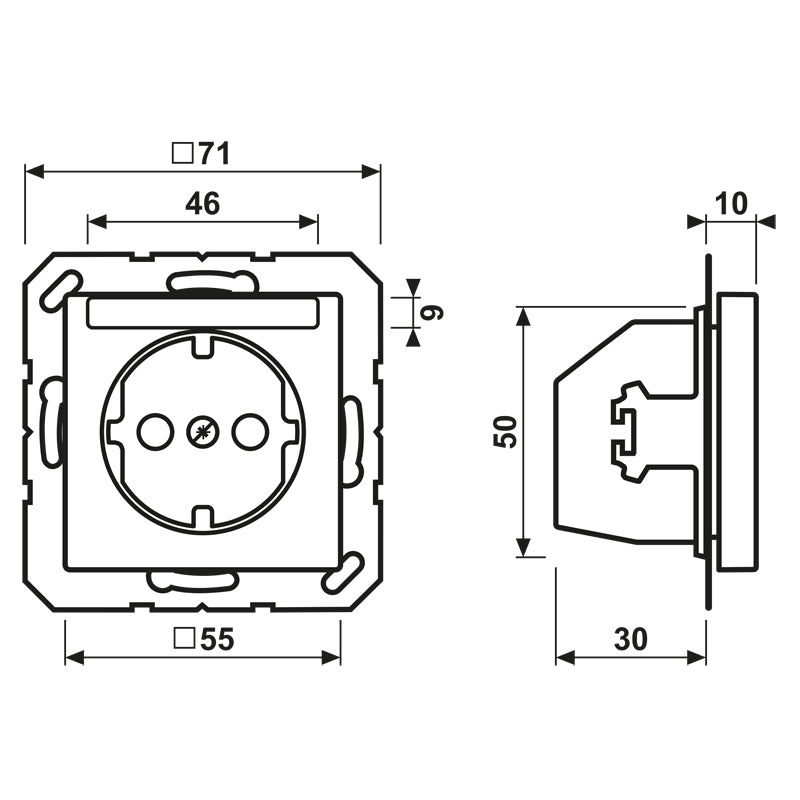 Toma De Corriente De Pared JUNG A500 Con Campo De Texto 16A 250V (Enchufe Europeo) - A1520NBFNAWW