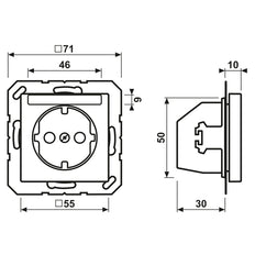 Toma De Corriente De Pared JUNG A500 Con Campo De Texto 16A 250V (Enchufe Europeo) - A1520NBFNAWW