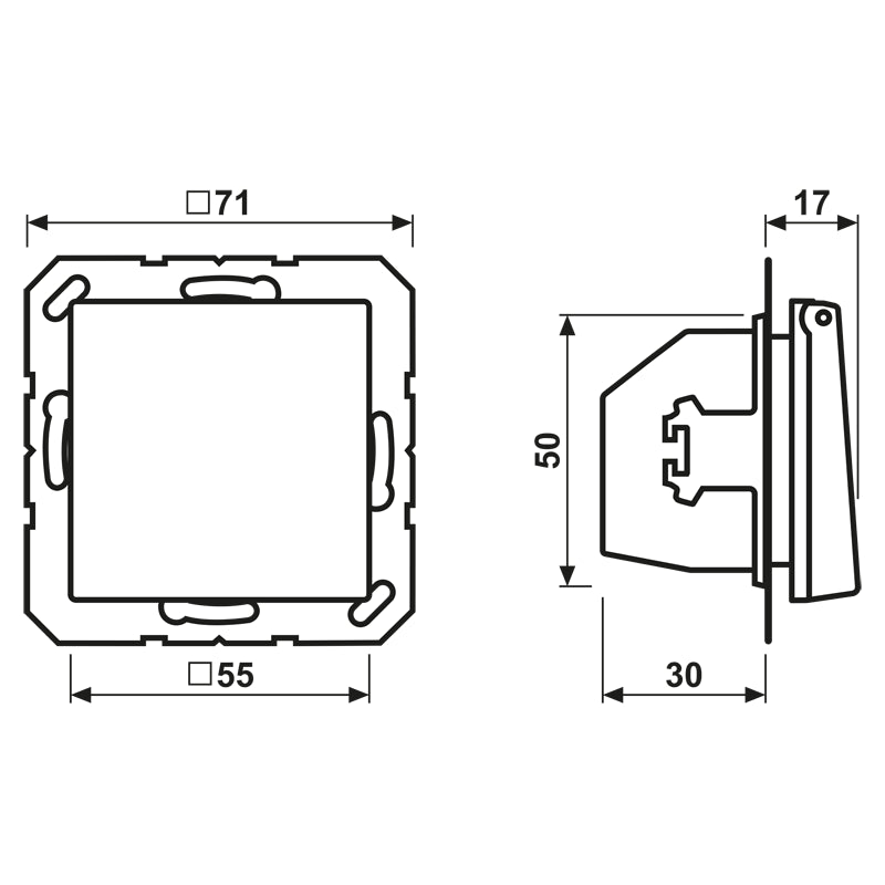 Jung A500 IP44 Toma Schuko Con Tapa Articulada (Enchufe Europeo) - A1520NBFKLCH