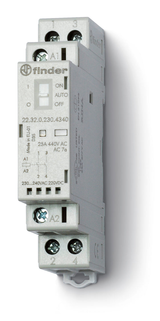 Finder 22.32 Contactores Industriales 25A 24V CA CC - 22.32.0.024.4540