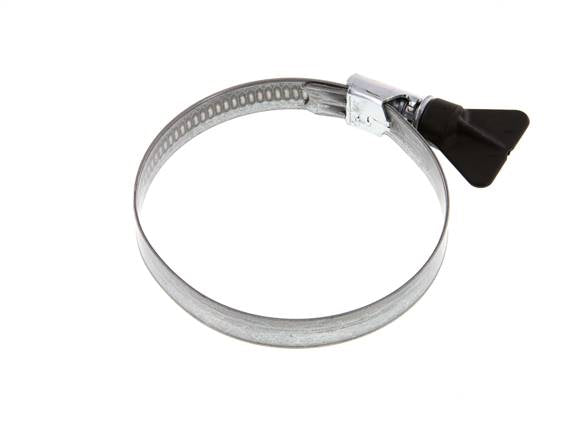 Abrazadera de manguera de 60 - 80 mm con banda de acero galvanizado de 12 mm con mango de mariposa - Norma [5 piezas]