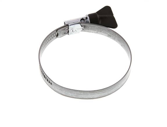 Abrazadera de manguera de 60 - 80 mm con banda de acero galvanizado de 12 mm con mango de mariposa - Norma [5 piezas]