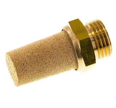 Silenciador Neumático de Bronce Sinterizado G1/2'' Conexión de Latón [2 Piezas]