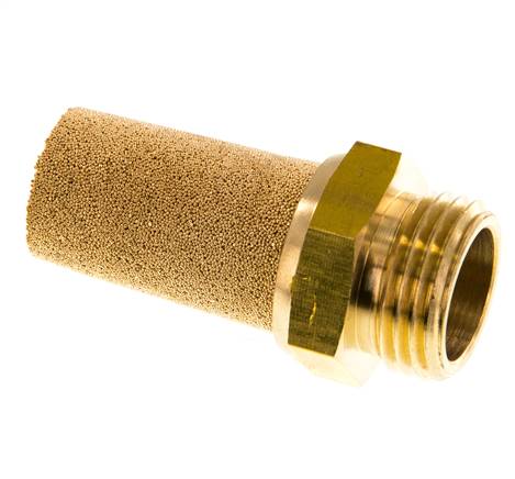 Silenciador Neumático de Bronce Sinterizado G1/2'' Conexión de Latón [2 Piezas]