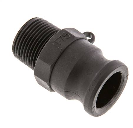 Acoplamiento de polipropileno Camlock DN 20 (3/4'') R 3/4'' Rosca Macho Tipo F MIL-C-27487 [2 Piezas]