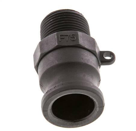 Acoplamiento de polipropileno Camlock DN 20 (3/4'') R 3/4'' Rosca Macho Tipo F MIL-C-27487 [2 Piezas]