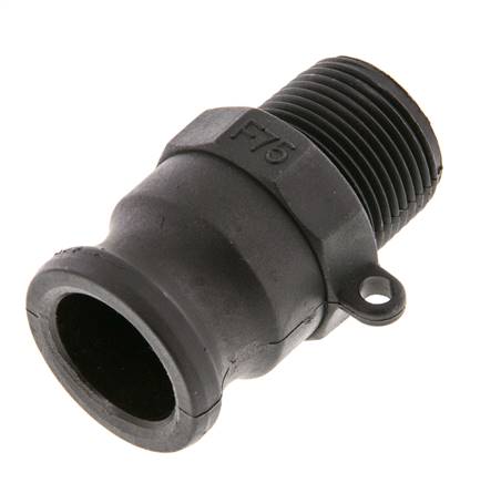 Acoplamiento de polipropileno Camlock DN 20 (3/4'') R 3/4'' Rosca Macho Tipo F MIL-C-27487 [2 Piezas]