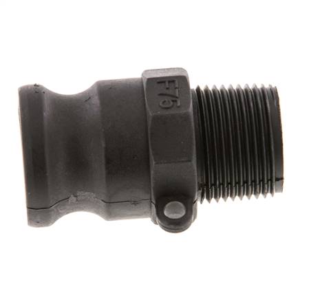 Acoplamiento de polipropileno Camlock DN 20 (3/4'') R 3/4'' Rosca Macho Tipo F MIL-C-27487 [2 Piezas]