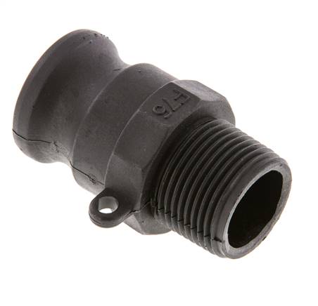 Acoplamiento de polipropileno Camlock DN 20 (3/4'') R 3/4'' Rosca Macho Tipo F MIL-C-27487 [2 Piezas]