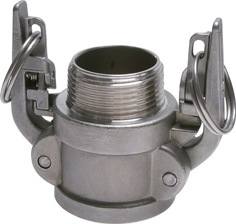 Acoplamiento de seguridad Camlock DN 50 (2'') de acero inoxidable R 2'' rosca macho tipo B MIL-C-27487