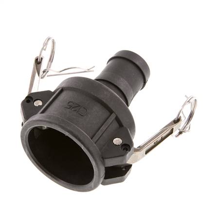 Acoplamiento de polipropileno Camlock DN 40 (1 1/2'') Pilar de manguera (32 mm) Tipo C MIL-C-27487