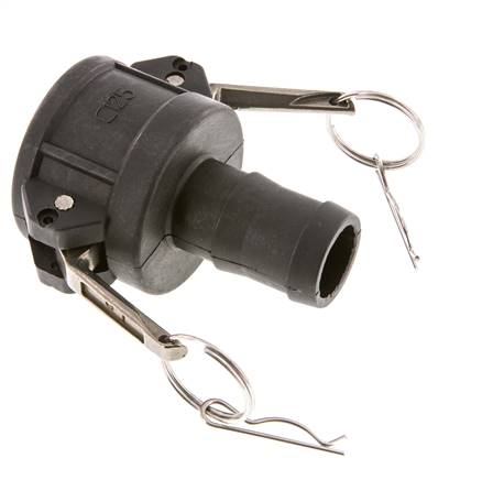 Acoplamiento de polipropileno Camlock DN 40 (1 1/2'') Pilar de manguera (32 mm) Tipo C MIL-C-27487