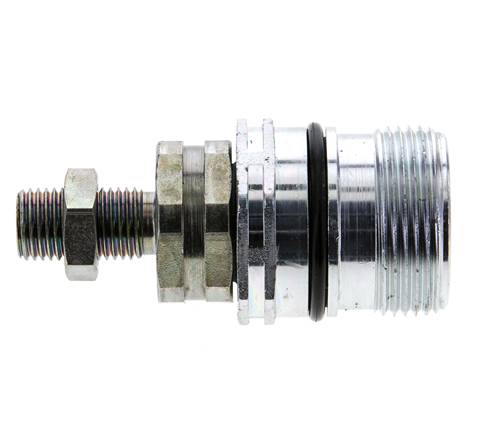 Acero DN 12.5 Acoplamiento hidráulico Enchufe 8 mm L Anillo de compresión Mampara ISO 14541/8434-1 D M36 x 2