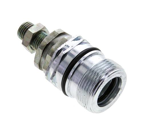 Acero DN 12.5 Acoplamiento hidráulico Enchufe 8 mm L Anillo de compresión Mampara ISO 14541/8434-1 D M36 x 2