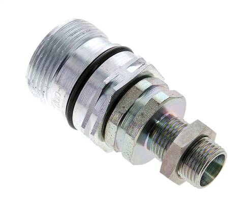 Acero DN 12.5 Acoplamiento hidráulico Enchufe 12 mm L Anillo de compresión Mampara ISO 14541/8434-1 D M36 x 2